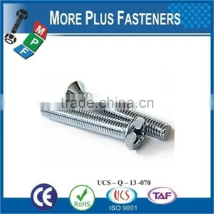 Made in Taiwan Stainless Steel Cross Raised Countersunk Head Machine Screw DIN 966 Carbon Steel thumbnail-1