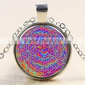 XP-TGN-LT-159 Latest Family Tree Dome Cabochon Life Pendant Mandala Diy Image Time Gemstone Necklace For Promotional Gift thumbnail-2