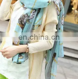 Embellish Infinity Pink Floral Printed Scarf Soft Yarn Muffler Simple Oblong Scarves thumbnail-2