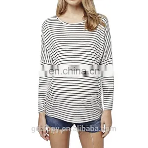 China Clothing Manufacture Wholesale Stripe Maternity Tops thumbnail-2