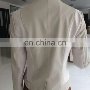 Womens pu Leather Jacket With Knit thumbnail-1
