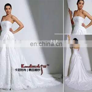 EB902 Popular Strapless Embroidery Wedding Gown thumbnail-1