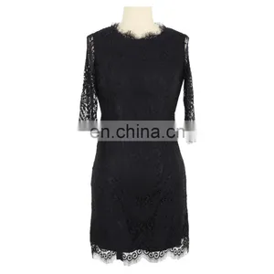 Black Lace Dress High Class Ladies Evening Dress Party Wear thumbnail-1