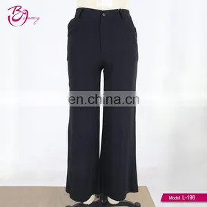 2017 Latest Design Black Color Wide Leg Loose Pants Women thumbnail-1