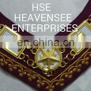 MASONIC REGALIA OES ORDER OF EASTERN STAR GOLDEN METAL CHAIN COLLAR thumbnail-2