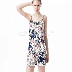 Spaghetti Strap Floral Print Casual Chiffon Jumpsuit thumbnail-4