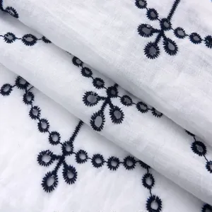 African Embroidered Dry Lace Cotton Embroidery Fabric thumbnail-3