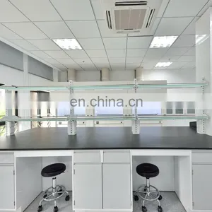 China Steel Lab Furniture Work Bench Science Lab Island Table With Underneath Cabinets thumbnail-1