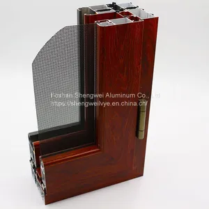 Wood Grain Extrusion Heat Insulation Aluminum Profiles for Windows and Doors thumbnail-4
