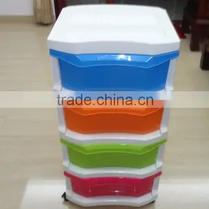 4 Tier Removable Plastic Storage Drawer, Plastic Storage Cabinet thumbnail-2