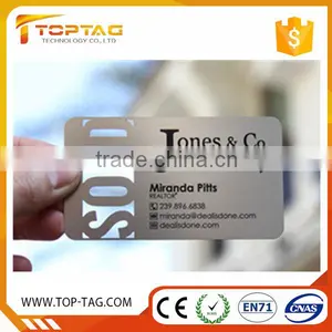 Silver Stainless Steel Metal Business Card With Etch Logo and Glossy Letters thumbnail-2
