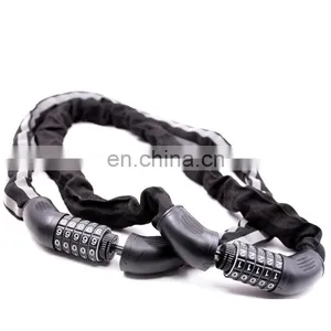 1m Long Safety 5 Digital Code Anti-Theft Motorcycle Bicycle Chain Lock thumbnail-4