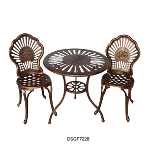 Garden Outdoor Round Table Cast Iron Aluminium Dining Coffee Tables Waterproof Sturdy Durable Balcony Patio Furniture Bistro Sets thumbnail-1