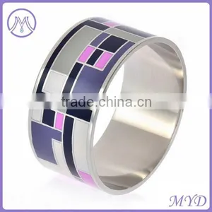 European Fashion Stainless Steel Enamel Cloisonne Bangle thumbnail-6