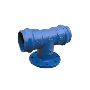 En545 En598 PN10 Ductile Iron GGG50 Pipe Fitting T Type Double Socket Tee With Flanged Branch thumbnail-1