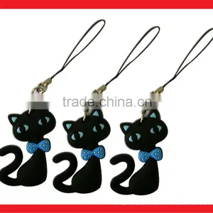 3D Cartoon Cat Pvc Keychain, Free Key Ring for Promotion thumbnail-1