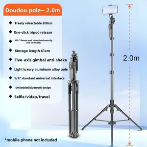 WF D305 Aluminum Alloy Tripod Photography Portable Phone DSLR Camera Universal Selfie Stick Live Streaming for Photo Auto-Open Light Stand thumbnail-3