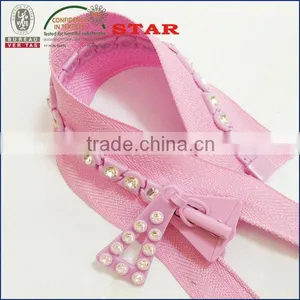 Decorative Plastic Rhinestone Zippers for Handbags thumbnail-4