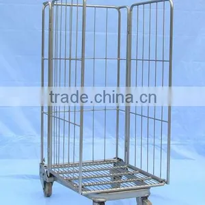 3 Sides Nesting Roll Container, Foldable,zinc Plated Treatment thumbnail-1