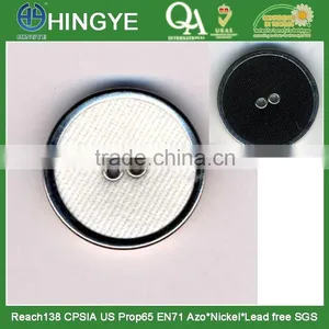 Fabric Covered Button With Metal Ring and Two Eyelets -- F1408 thumbnail-1