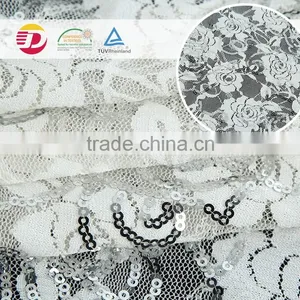 Wholesale Spandex High Quality Embroidery Sequins White Lace for Dress thumbnail-3