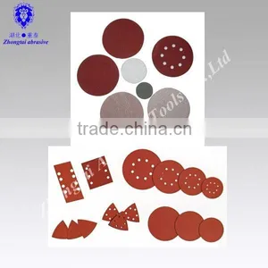 40#-1000# 4''--7''aluminum Oxide Red Sand Paper With Hook and Loop thumbnail-4