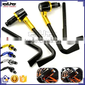 BJ-LG-003 High Quality Gold 7/8" 22mm CNC Bent Motorcycle Brake Lever Guard thumbnail-1