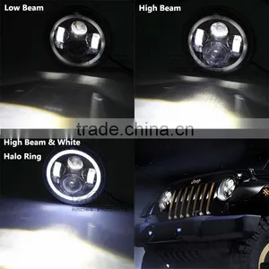 BJ-HL-013 New Arrival Jeep Wrangler LED Light 7" With Yellow Halo Ring for Harley Motorcycle LED Headlight thumbnail-6