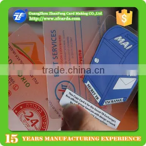 2015 Gold Supplier Guangzhou Zhanfeng Transparent PVC Plastic Business Card thumbnail-1