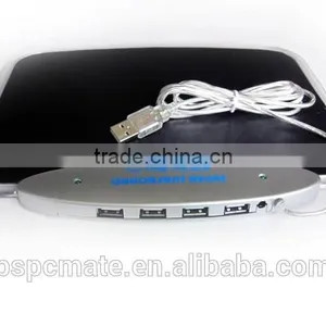 Blue LED Light Mousepad Mouse Pad Mat + 4 Ports USB HUB for PC Laptop Computer thumbnail-3
