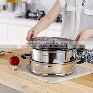 EM Brand New Design Instock OverstockMore Than 28 cm Stainless Steel Steamer/steamer&CXharms Induction Cooking Pot Fabrication thumbnail-5