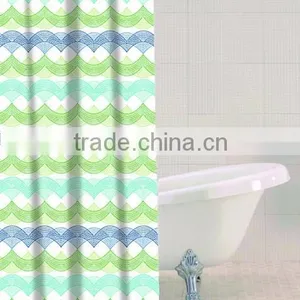 Shower Curtain Waves Stripe Printed, Hot Sale Classic Bathroom Waterproof Curtain thumbnail-4