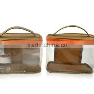 Zipper Top Sealing and Handle and Moisture Proof Feature PVC Cosmetic Bag thumbnail-5