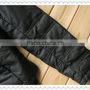 Women Black Short Fashion Motorcycle PU Leather Jacket With Hoody thumbnail-4