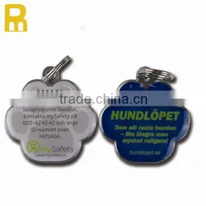 Custom Shaped Metal id Tag Keychain With Laser qr Code id Number Info thumbnail-1