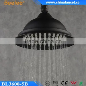Bathroom Black Round Sucker Shape Waterfall Wall Mounted Overhead Shower thumbnail-1