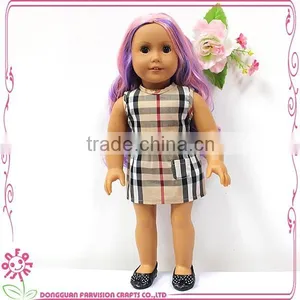 Wholesale New Fashion 18 Inch Doll Tartan Clothes thumbnail-1