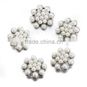 2016 Fashion Bulk Button Pearl Rhinestone Flower Round Buttons thumbnail-3