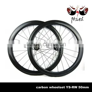 700C Aero 50mm 25mm Carbon Disc Clincher Wheelset Tubeless Compatible, Cyclo Cross Carbon Disc Clincher Wheelset thumbnail-1