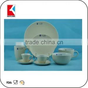 Popular Varioud Color Stoneware Dinner Set Emboss Lines Dinner Set Ceramic thumbnail-5