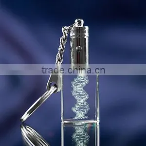 3D Laser Engraving Car Design Crystal Souvenir Keychain With Led Light for Wedding Decoration Gift thumbnail-1