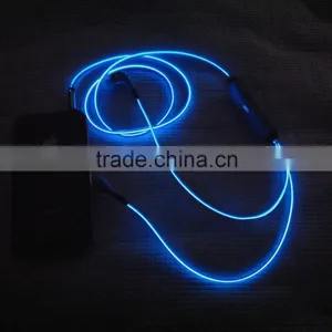 EL Led Flowing Earphone / EL LED Visible Light Flowing IN-Ear Stereo Earphone el Wire Flash Earphone thumbnail-1