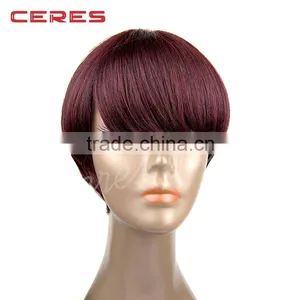 Free Shipping Custom Made Popular Color 99J Silky Straight Glueless Wig Silk Top Remy Brazilian Human Hair Full Lace Wig thumbnail-2