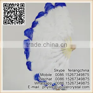 Top Sale Artificial 70-80cm Large Royal Blue Ostrich Tip Feather Fan thumbnail-2