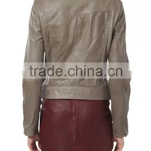 Newest High Collar Short Ladeis PU Jackets thumbnail-4