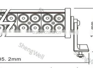 72W 13.5inch Epistar Flood/Spot/Combo Dual Row Led Bar Light C Ree Led Light Bar 72w thumbnail-1