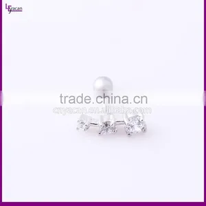 Cheap Wholesale Stud Inspired Earring Triple CZ Tragus Piercing thumbnail-3