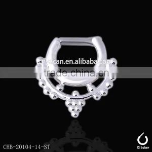 Pig Nose Ring Gold PlatIing Customize Design Lace Side Magnetic Nose Piercing thumbnail-2