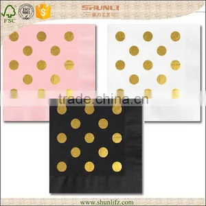 Custom Gold Foil Wedding Napkins, Foil Stamped Napkins Logos thumbnail-2