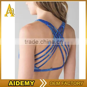 Custom Made Breathable Sports Bra, Women Contrast Gym Bra, Fitness YOGA Bra thumbnail-4